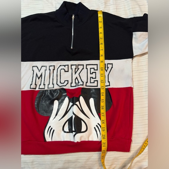 Mickey Mouse Women’s Sweater Colorblock Quarter-Zip (Fits Small–Medium) - Picture 6 of 7
